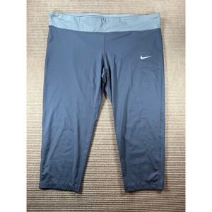 Nike Dri-FIT Women Plus Size 3X Cropped Leggings Blue Running Tights 870189-471